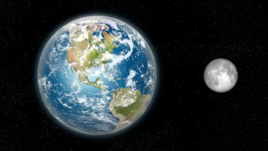 पृथ्वी से चंद्रमा कितना बड़ा है