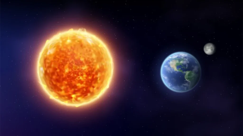 सूर्य पृथ्वी से कितना बड़ा है